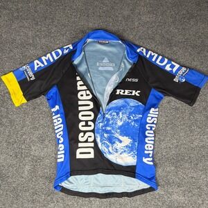 Torralba Discovery Channel Pro Cycling Team Jersey Mens LargeTrek AMD Blue Black